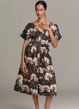 nikasha embroidered satin dress Nikasha Embroidered Satin Dress